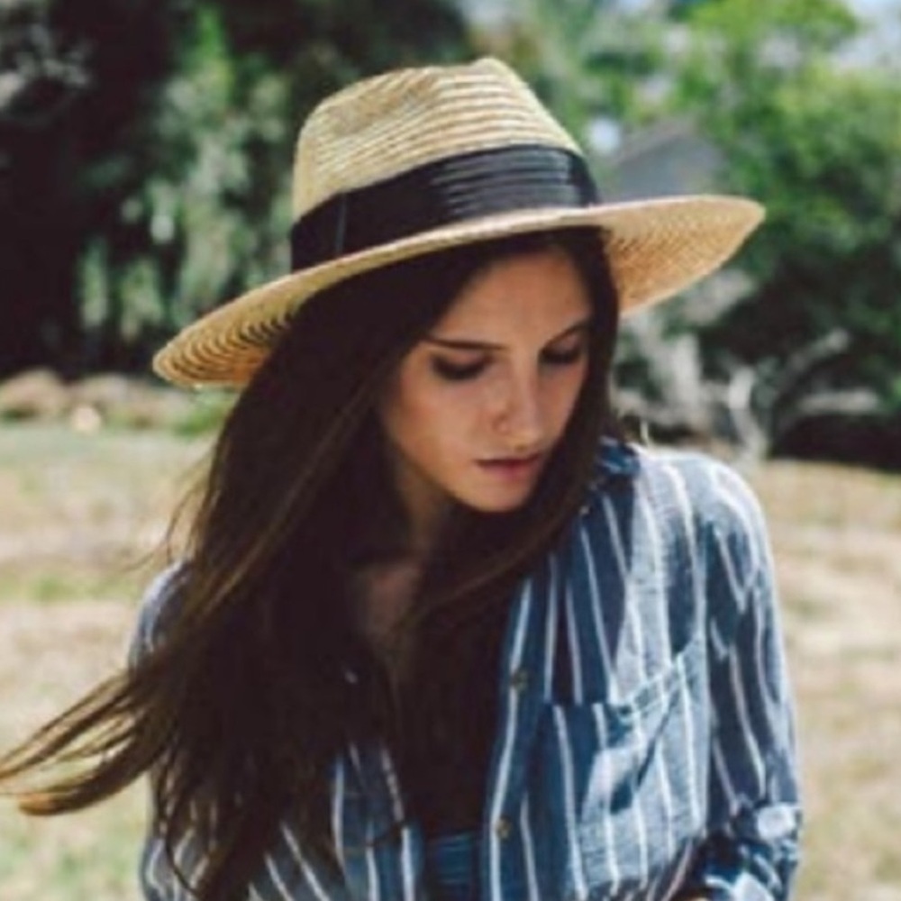 BRIXTON JOANNA WOVEN NATURAL STAW HAT HONEY SIZE MEDIUM 7.25